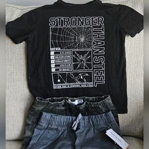 Old Navy Black and Gray Matching Set with Graphic Tee